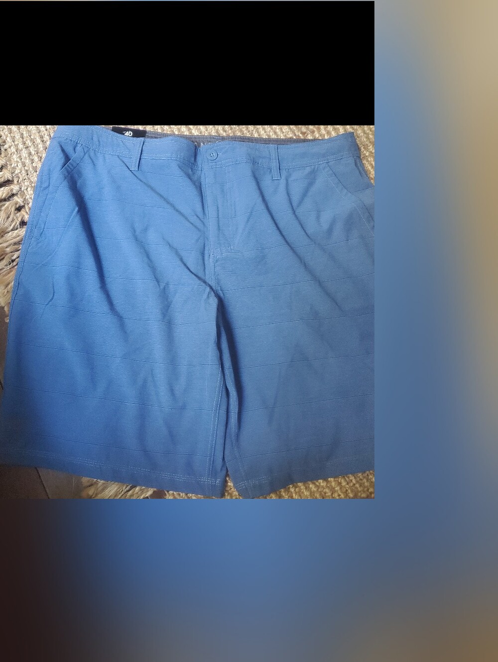 Hang Ten Solid Blue Flat-Front Men's Shorts